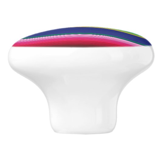 Serape Stripes Coco Mexican Bold Colors Keramikknauf (Seitenansicht)