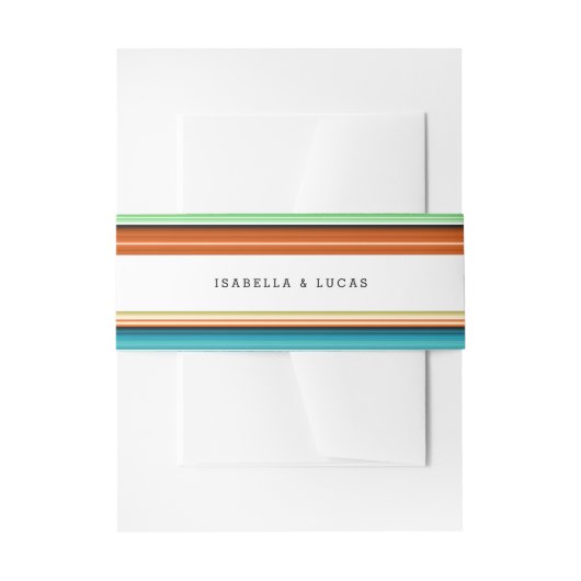Serape Summer | Laterale Streifen Hochzeiten Einladungsbanderole (Vorderseite Beispiel)