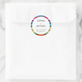 Serape Summer | Minimale Hochzeit Runder Aufkleber (Tasche)