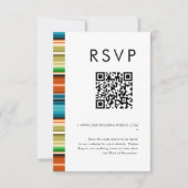 Serape Summer Stripes Hochzeiten QR-UAWG Einladung (Vorderseite)