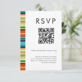 Serape Summer Stripes Hochzeiten QR-UAWG Einladung (Stehend Vorderseite)