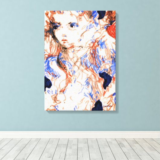 Seraph Angel Mythischer Kreaturentink-Stift Zeichn Leinwanddruck (Insitu (Holzboden))