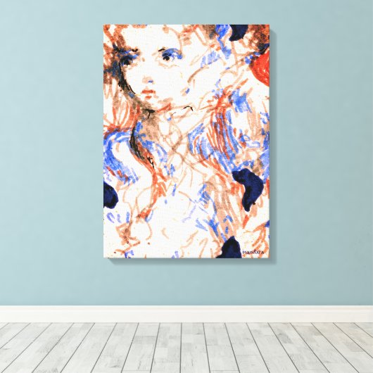 Seraph Angel Mythischer Kreaturentink-Stift Zeichn Leinwanddruck (Insitu (Holzboden))