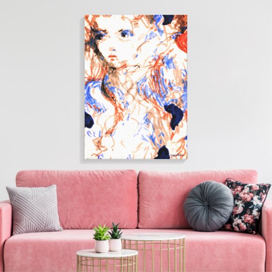 Seraph Angel Mythischer Kreaturentink-Stift Zeichn Leinwanddruck (Insitu (Wohnzimmer))