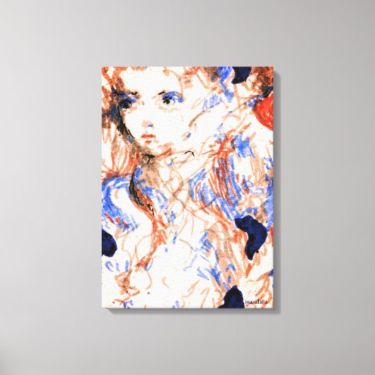 Seraph Angel Mythischer Kreaturentink-Stift Zeichn Leinwanddruck (Vorderseite)