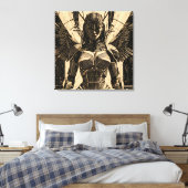 Seraph Engel in Steinrüstung - Geometrisch Leinwanddruck (Insitu (Schlafzimmer))