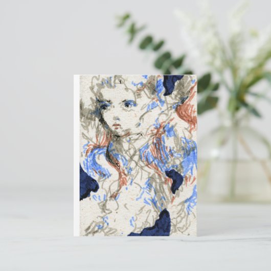 Seraph Ink Pen Zeichnend Postkarte (Stehend Vorderseite)