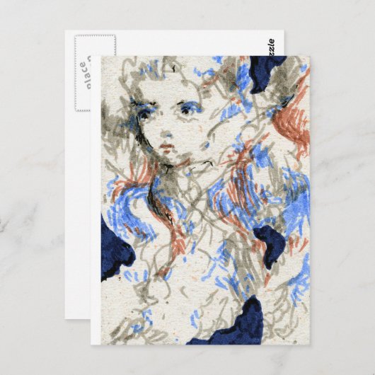 Seraph Ink Pen Zeichnend Postkarte (Vorne/Hinten)