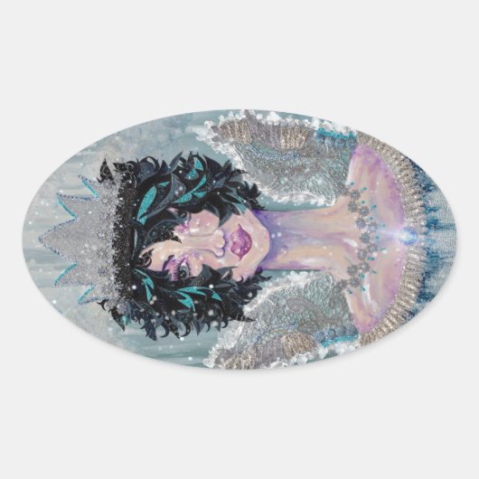 Seraph Tristana Melancholy Guardian Angel Ovaler Aufkleber (Vorderseite)