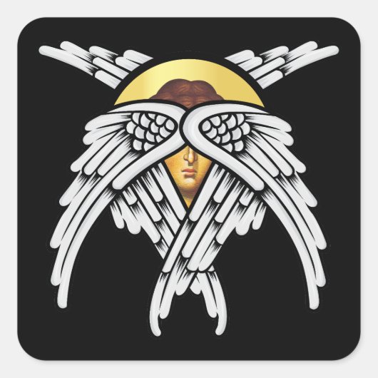 Seraphim Engel Silber Quadratischer Aufkleber (Vorderseite)