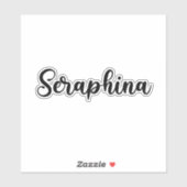 Seraphina Name - Handgeschriebene Kalligrafie Aufkleber (Blatt)