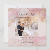 Seraphina Rosa und Gold Hochzeit Einladung (Vorderseite)