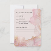 Seraphina Rosa und Gold Hochzeit RSVP Einladung (Rückseite)