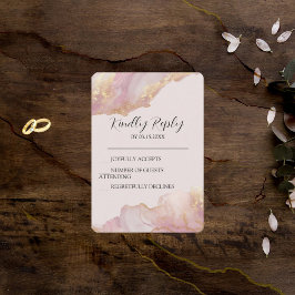 Seraphina Rosa und Gold Hochzeit RSVP Einladung