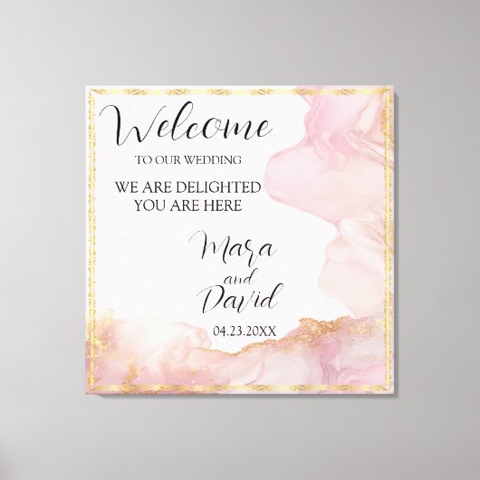 Seraphina Rosa und Gold Leinwanddruck (Vorderseite)