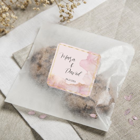 Seraphina Rosa und Gold Quadratischer Aufkleber