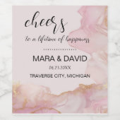 Seraphina Rosa und Gold Weinetikett (Einzelnes Label)