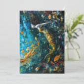 "Seraphina" - Wunderschöne mystische Meerjungfrau Feiertagskarte (Stehend Vorderseite)