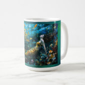 "Seraphina" - Wunderschöne mystische Meerjungfrau Kaffeetasse (VorderseiteRechts)