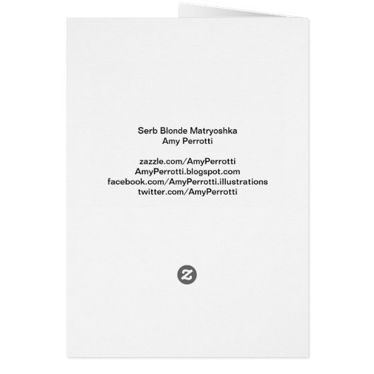 Serb Blonde Matryoshka Card (Hinten)