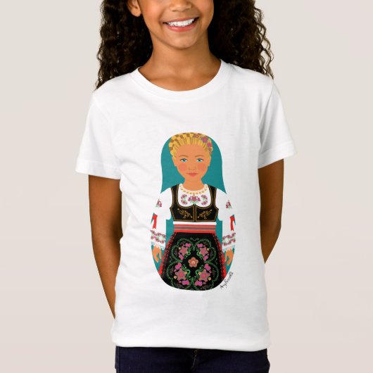 Serb Blonde Matryoshka Girls' T - Shirt (Vorderseite)