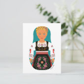 Serb Blonde Matryoshka Postcard Postkarte (Stehend Vorderseite)