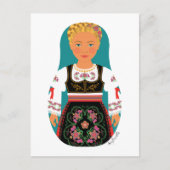 Serb Blonde Matryoshka Postcard Postkarte (Vorderseite)