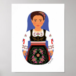 Serb Brünett Matryoshka Poster