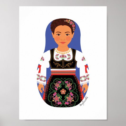 Serb Brünett Matryoshka Poster (Vorne)