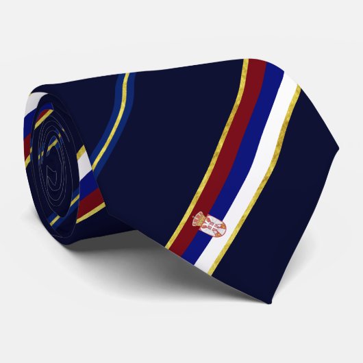 Serbe stripes Flagge Krawatte (Gerollt)