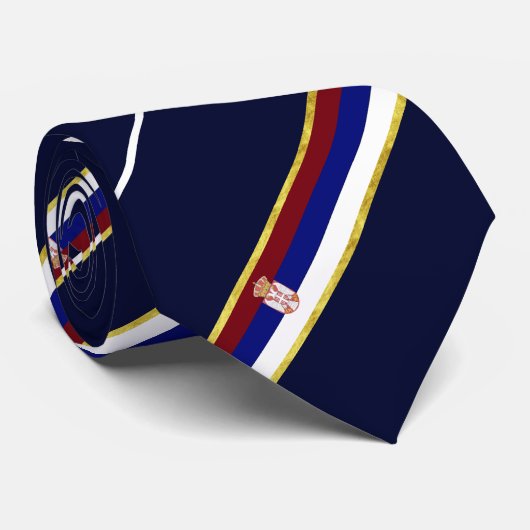 Serbe stripes Flagge Krawatte (Gerollt)
