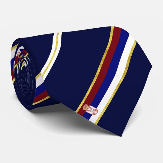 Serbe stripes Flagge Krawatte (Gerollt)