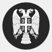 Serbia coat of arms, double-headed white eagle runder aufkleber (Vorderseite)