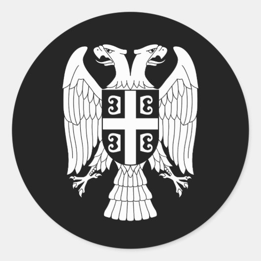 Serbia coat of arms, double-headed white eagle runder aufkleber (Vorderseite)