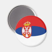 Serbia Fisheye Flag Magnet (Vorderseite/Rückseite)