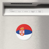 Serbia Fisheye Flag Magnet (In Situ (Geschirrspüler))