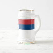 Serbia Flag Bierglas (VorderseiteRechts)