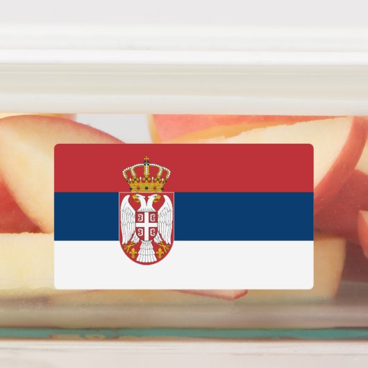 Serbia Flag Etiketten (Befestigt)
