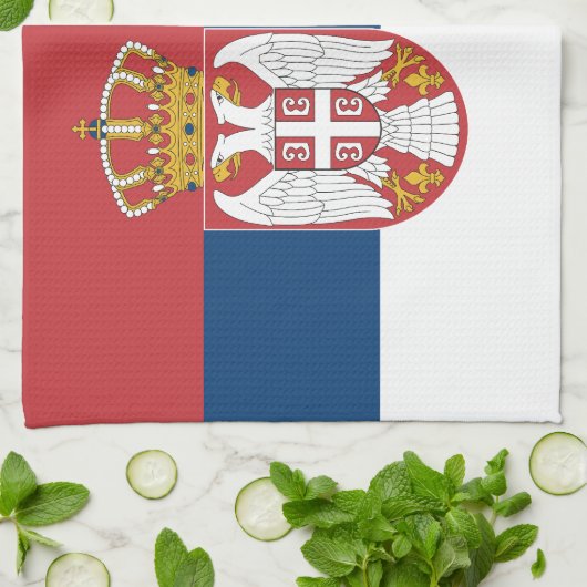 Serbia Flag Geschirrtuch (Gefaltet)