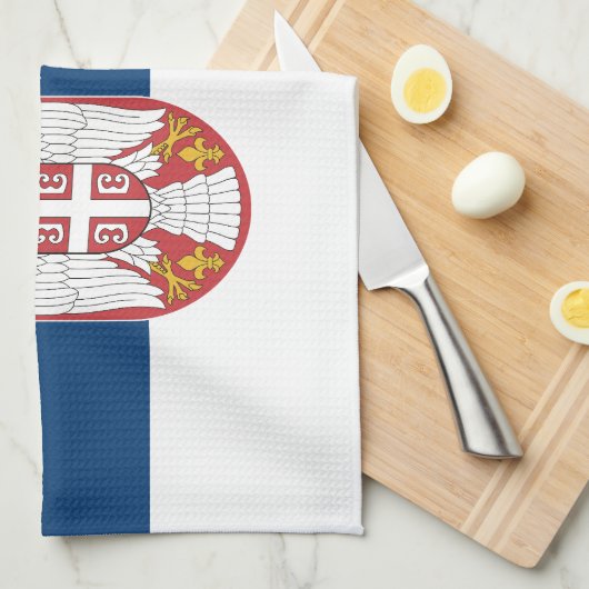 Serbia Flag Geschirrtuch (Viertel Falte)