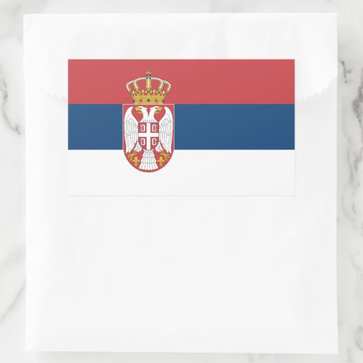 Serbia Flag Rechteckiger Aufkleber (Tasche)