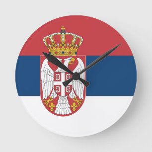 Serbia Flag Runde Wanduhr