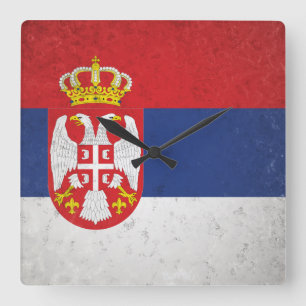 Serbia Quadratische Wanduhr