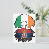 Serbia Serbian Irish Ireland Tree Roots Flag Postkarte (Stehend Vorderseite)