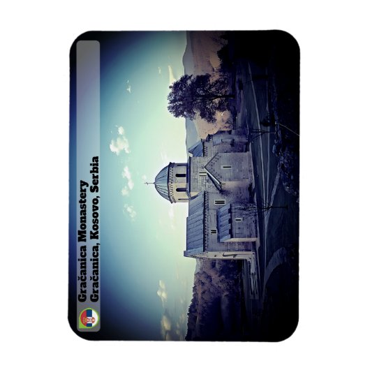 SERBIAN MONASTERIEN - Kloster Gračanica Magnet (Vertikal)