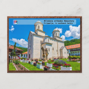 SERBIAN MONASTERIEN - Kloster Mileševa 2 Feiertagspostkarte