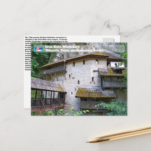 SERBIAN MONASTERIES - Kloster Crna Reka Ribariće Postkarte (Vorderseite/Rückseite Beispiel)