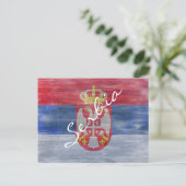 Serbien beunruhigte serbische Flagge Postkarte (Stehend Vorderseite)