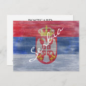 Serbien beunruhigte serbische Flagge Postkarte (Vorne/Hinten)