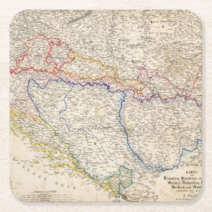 Serbien, Bosnien Rechteckiger Pappuntersetzer